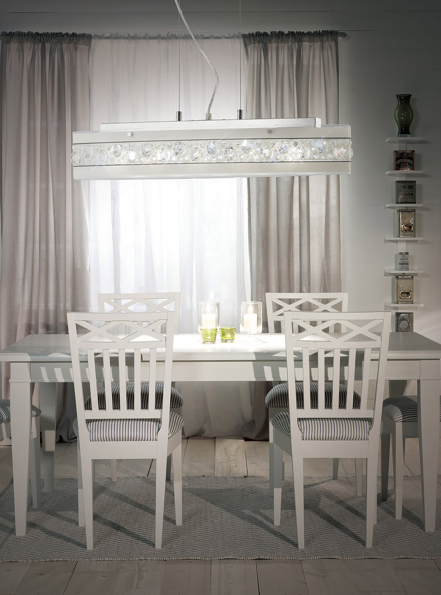 Cosmic Crystal Ceiling Lights Diyas Linear Crystal Fittings